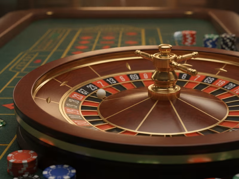 European roulette wheel with single zero