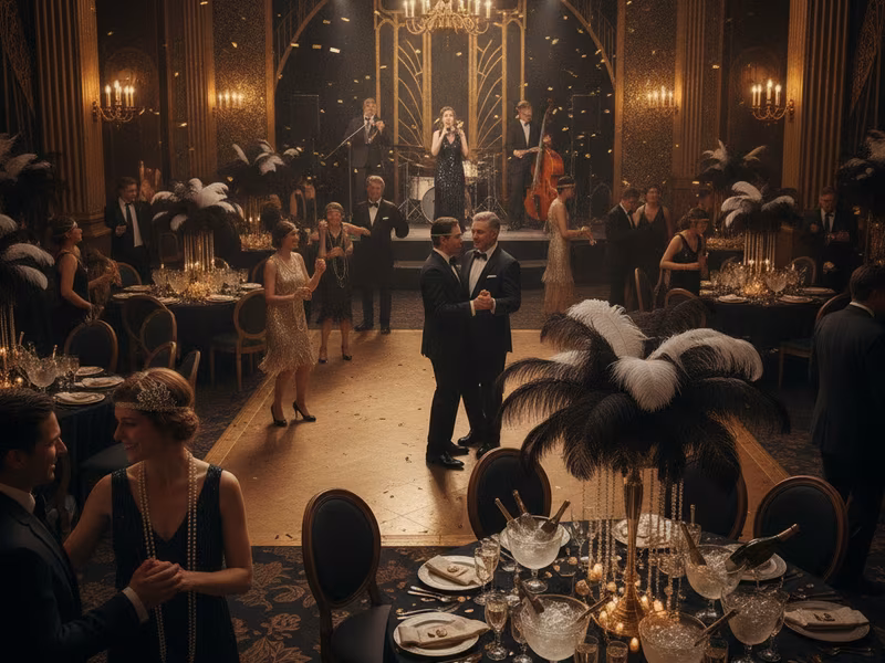 Great Gatsby 1920s art deco themed party